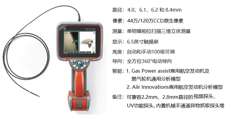 韋林智能工業(yè)內(nèi)窺鏡XLG4+的主要技術(shù)參數(shù)